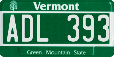 VT license plate ADL393