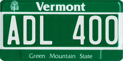 VT license plate ADL400