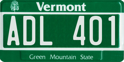 VT license plate ADL401