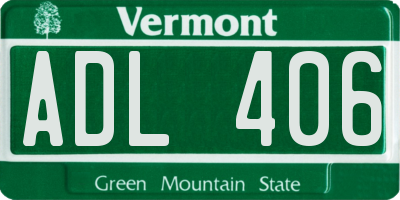 VT license plate ADL406