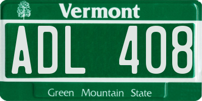 VT license plate ADL408