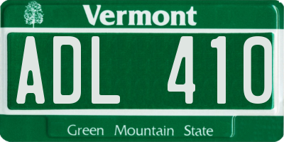 VT license plate ADL410