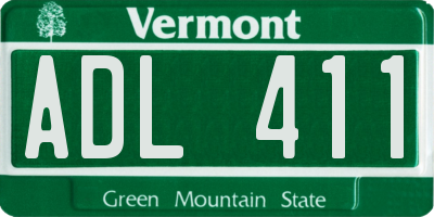 VT license plate ADL411