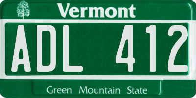 VT license plate ADL412