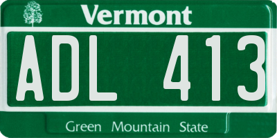 VT license plate ADL413