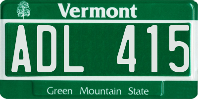 VT license plate ADL415