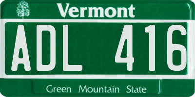 VT license plate ADL416