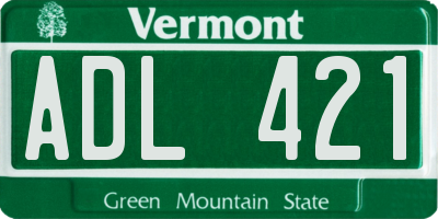 VT license plate ADL421