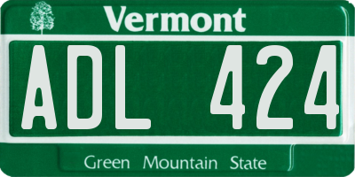 VT license plate ADL424