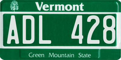VT license plate ADL428