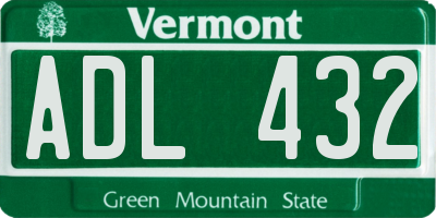 VT license plate ADL432
