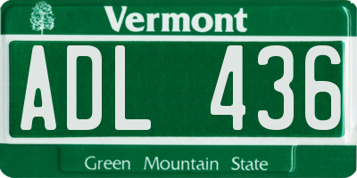 VT license plate ADL436