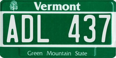 VT license plate ADL437