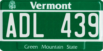 VT license plate ADL439