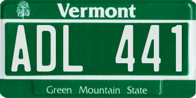 VT license plate ADL441