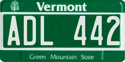 VT license plate ADL442