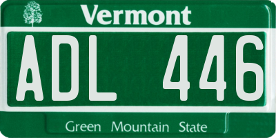 VT license plate ADL446