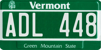 VT license plate ADL448