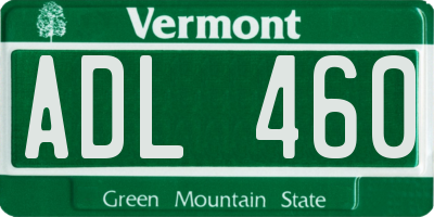 VT license plate ADL460