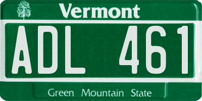 VT license plate ADL461