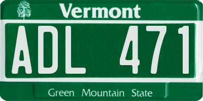 VT license plate ADL471