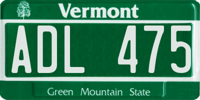 VT license plate ADL475