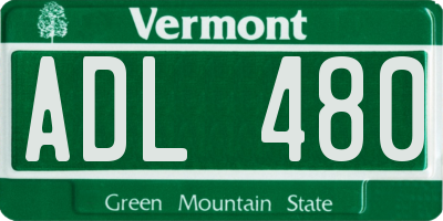 VT license plate ADL480