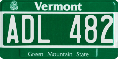 VT license plate ADL482