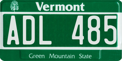 VT license plate ADL485