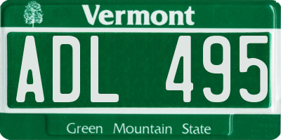 VT license plate ADL495