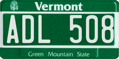 VT license plate ADL508