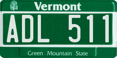 VT license plate ADL511