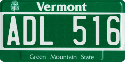 VT license plate ADL516