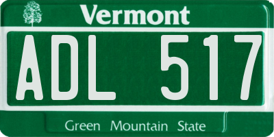 VT license plate ADL517