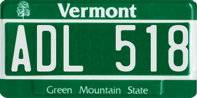 VT license plate ADL518