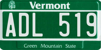 VT license plate ADL519