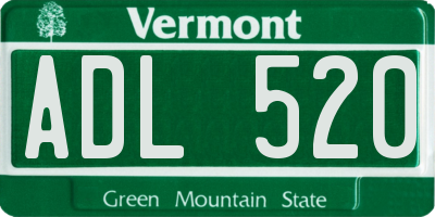 VT license plate ADL520