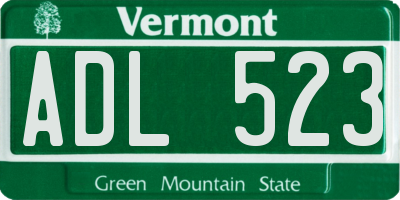 VT license plate ADL523
