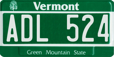 VT license plate ADL524