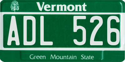 VT license plate ADL526