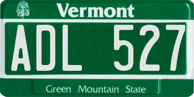VT license plate ADL527