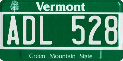 VT license plate ADL528