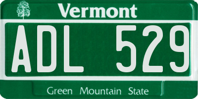 VT license plate ADL529