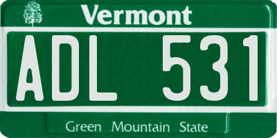 VT license plate ADL531