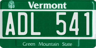VT license plate ADL541