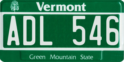 VT license plate ADL546