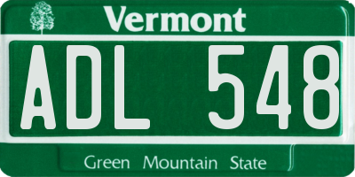 VT license plate ADL548