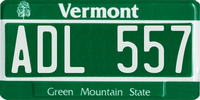 VT license plate ADL557