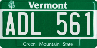 VT license plate ADL561