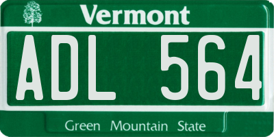 VT license plate ADL564